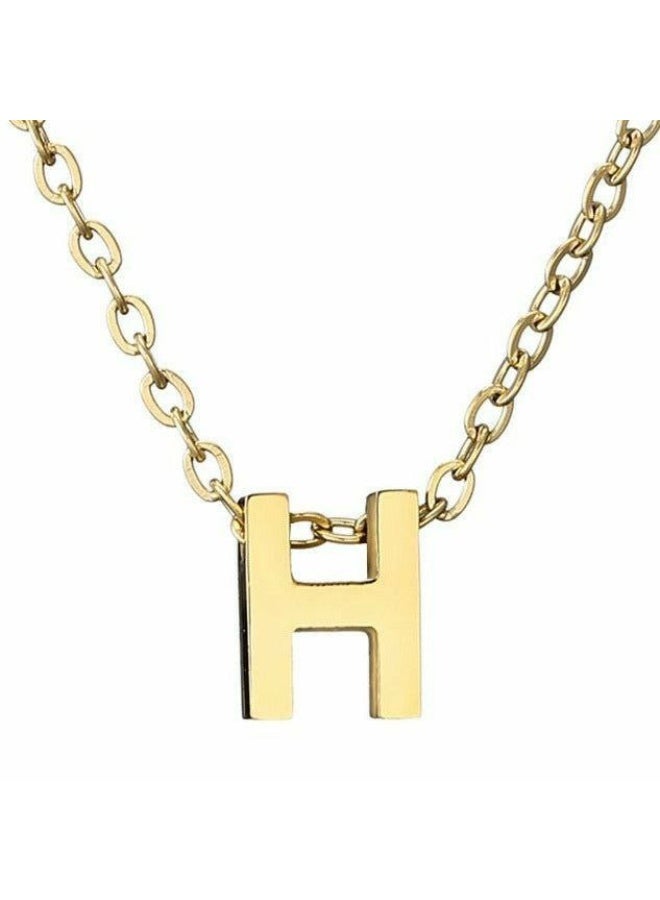 Gold Letter H Pendant Necklace, Chain Link Style, Initial Jewelry - Image 4